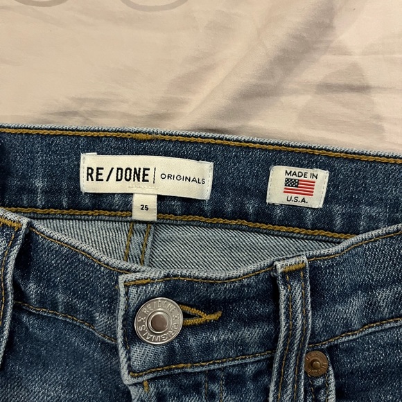 Re/Done Comfort Stretch High Rise Ankle Crop Jeans - Picture 8 of 8